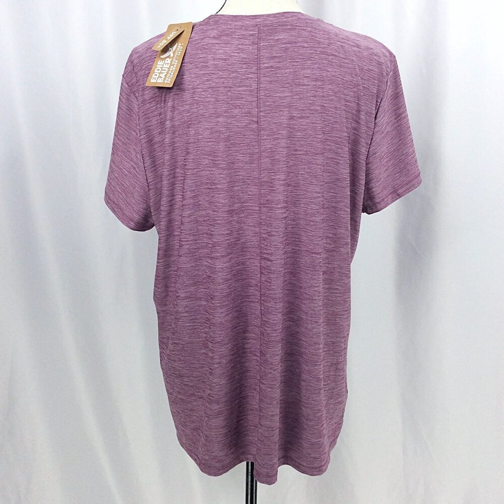 NWT Eddie Bauer Compass Essentials UPF 50+ T-Shirt Women 2XL V-Neck Short Sleeve - Picture 3 of 8